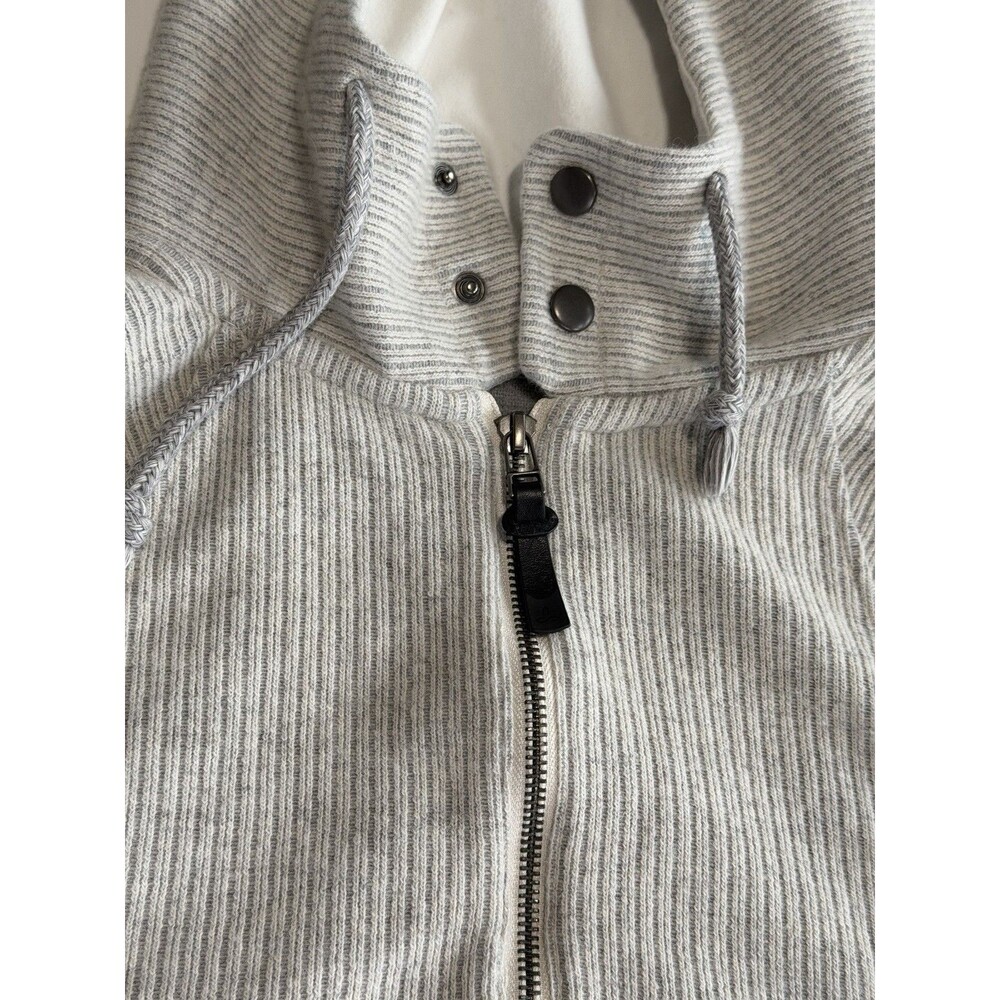 prAna Hartlie Quarter Zip Women XL Hoodie Pullover Gray Wool Blend Sweatshirt - Picture 2 of 7